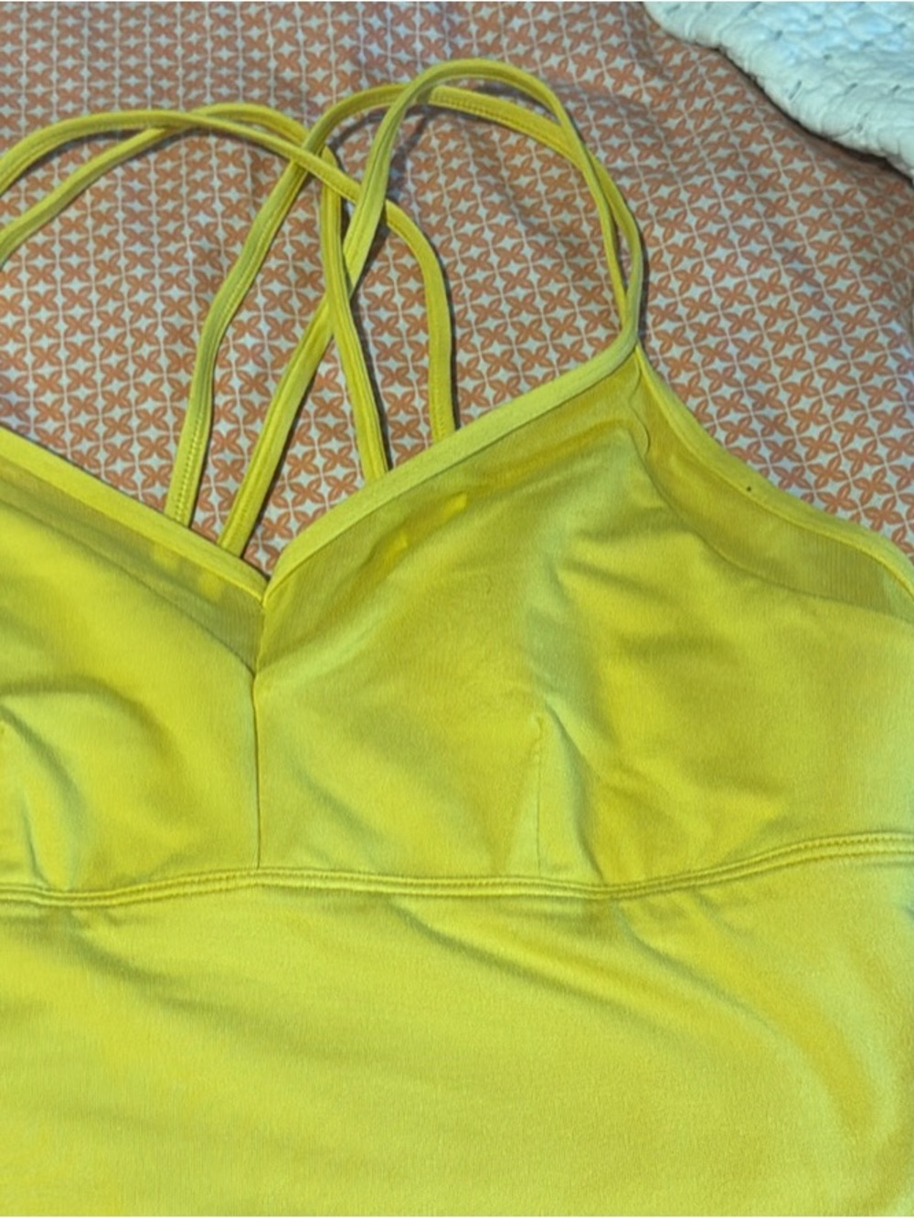 ALO Yoga Yellow Strappy Sports Bra Tank